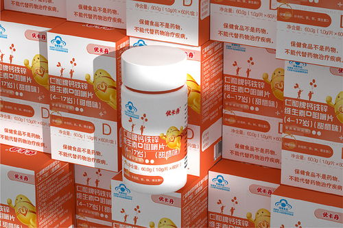 優卡丹 x 仁和牌維生素鈣鐵鋅咀嚼片保健食品系列包裝
